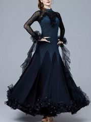 12未使用級 プリマブティック 刺繍シフォンフリル 社交ダンス