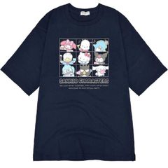 サンリオ キャラクターズTシャツ オーバーサイズ レディース 半袖 刺繍 プリント ネイビー 春夏