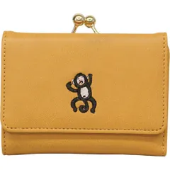 ☆ マスタード ☆ コミカルアニマルがま口ミドル財布 財布 がま口 アニマル がま口財布 二つ折り 二つ折り財布 さいふ サイフ 折り財布 ウォレット レディース コンパクト オシャレ おしゃれ 動物 かわいい カード入れ 小銭入れ お財布 可愛い 札入れ
