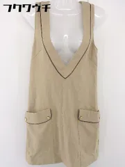 ◇ QUEENS COURT クイーンズコート Vネック　ノースリーブ 膝丈 ワンピース サイズ1 ベージュ レディース  【中古】 【1107060004142】