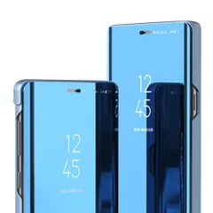 Galaxy S10+ ケース 手帳 SC-04L SCV42 ギャラクシーs10プラス ミラー光沢 ハイブリット 手帳 ケース 【Color】 ブルーのサムネイル