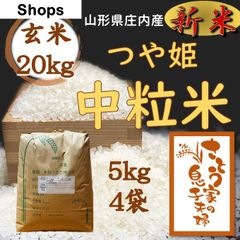 山形県庄内産　つや姫中粒米　玄米20kg　令和５年