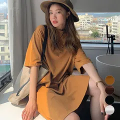 tシャツワンピース 大きいサイズ ロング丈 春夏 ゆったり 韓国 きれいめ 清楚 上品 ロングtシャツ 体型カバー フェミニン ドロップショルダー 着やせ 40代 50代 送料無料