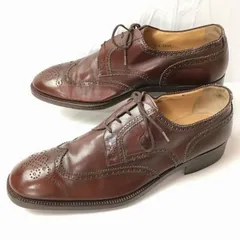 80s-90s?Vintage★イタリア製　J.R.BARRETT【サイズ11　29.0-30.0】オールレザー 　ウイングチップ　ビジネスシューズ　茶/men's 管NO.ZF-13のサムネイル
