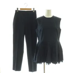 ミラオーウェン Mila Owen ペプラムブラウス テーパードパンツ SET UP セットアップ 0 ネイビー /DF ■OS