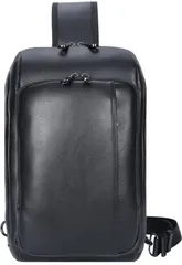 [Masa Kawa] 雅革 ボディバッグ 本革 メンズ 三層式 ワンショルダーバッグ 左右両掛け 斜め掛けバッグ iPad対応 大容量 ブラック