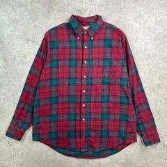 80~90年代 USA製 L.L.Bean エルエルビーン マドラスチェックシャツ ライトネルシャツ メンズL 