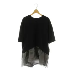 エレンディーク ELENDEEK 24SS SPARKLE ORGANDY CS トップス チュニック カットソー 五分袖 オーガンジー 切替 F 黒 ブラック グレー /ES ■OS