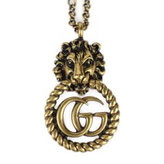 GUCCI ライオンロゴ ペンダントトップ GUCCI □□ グッチ ライオンヘッド ペンダント付き ネックレス