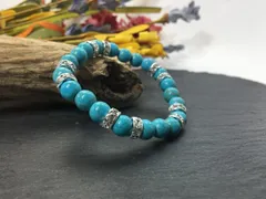 パワーストーン ブレスレット ターコイズ  #2（シルバー）レディース 女性  数珠ブレス 開運 プレゼント ギフト  [4]