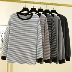 長袖Tシャツ レディース ボーダー トップス スウェット クルーネック 長袖 カジュアル カットソー Tシャツ インナー 秋冬 シンプル カジュアル 大人 かわいい おしゃれ qdfs579