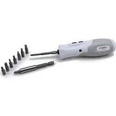 エンプレイス 電動 ドライバー ビット10本セット 充電式 電圧3.6V LEDライト機能 電動/手動 ハイブロ マグネチックタイプ USB グレーホワイト NT-H200W 1のサムネイル