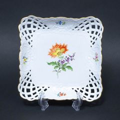 未使用⭐マイセン ベーシックフラワー 二つの花 皿 プレート オープン