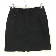 【美品】ルコック スカート 黒 ストライプ地模様 後ろスリット レディース 7 ゴルフウェア le coq sportif