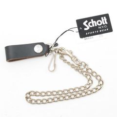 Schott ウォレットチェーン 牛革 ブラック - メルカリ
