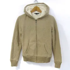 トミーヒルフィガー パーカー トップス ジップアップ スウェット 裏ボア レディース XSサイズ ベージュ TOMMY HILFIGER 【中古】