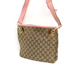 GUCCI / グッチ ■GGキャンバス　クロスボディ　ショルダーバッグ　ベージュ ピンク 120841 【バッグ/バック/BAG/鞄/カバン】 ブランド【中古】 