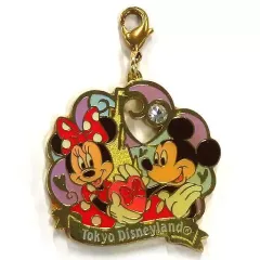 【中古】雑貨 ミッキー＆ミニー(パープル/ゴールド) ファスナートップ 「バレンタインデー2004」 東京ディズニーランド限定 来場者配布品
