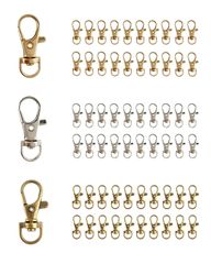 手芸材料 アクセサリーパーツ ハンドメイド 金具 フック 回転カン ストラップ (ゴールド20＋シルバー20＋アンティークゴールド20（10mm）) レバー キーホルダー 回転式 【CRSHIP】ナスカン