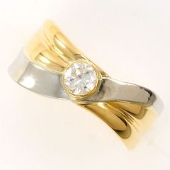PT900　K18YG　リング　ring　指輪　11.5号　ダイヤ　0.24　総重量約3.1g