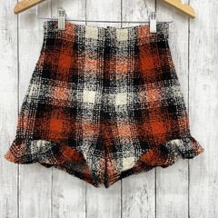 【 Snidel 】スナイデル チェックフリルショートパンツ ツイード オレンジ Sサイズ