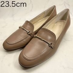 【新品 訳あり】リズラフィーネ　ヒールアップスクエアローファー　23.5㎝　ダークベージュ