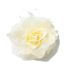 [クレインズコレクション] 手作り コサージュ 2WAY クリップ フォーマル シーンや エレガント な装いに オフホワイト