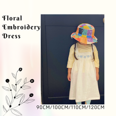 【新品未使用】キッズ　ワンピース　刺繍　花柄　90cm 100cm 110cm 120cm