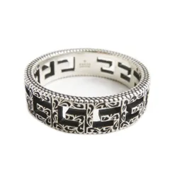 極美品●定価40700円 GUCCI グッチ 576993 SV925 アラベスク スクエアG リング/指輪 アクセサリー シルバー 25号 伊製 重量6.2g メンズのサムネイル