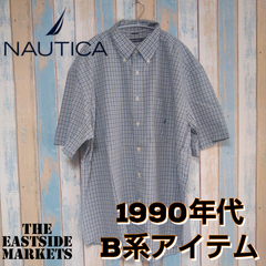 【Nautica】ノーティカ　半袖チェックシャツ XLサイズ