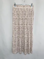 ◇ ITEMS URBAN RESEARCH 総柄 ロング丈 フレア スカート サイズFree ライトベージュ レディース E  【1407020038676】