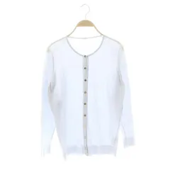 ミューズ ドゥーズィエム クラス MUSE de Deuxieme Classe FF grace クルーネックカーディガン ニット 長袖 金ボタン 36 ライトブルー /DO ■OS