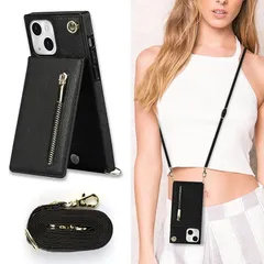 Cavor iPhone14 Plus 対応スマホ ケースiPhone14 Plusスマホ携帯用ケース肩掛け 首かけ 斜めがけ ショルダー iPhone14 Plus 財布型ケース iPhone14 Plus 手帳型ケースiPhone14Plus カード収 1