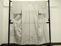 夏着物 絽縮緬 ぼかし ワイドサイズ“淡い涼味、情緒を散らす隠し味”小紋B-98 シルック 洗える夏着物 絽 江戸小紋 東レシルック BLサイズ LL