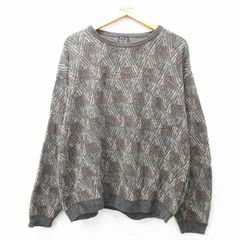 XL/古着 長袖 セーター メンズ 大きいサイズ クルーネック 茶系 ブラウン 25jan07 中古 ニット トップス