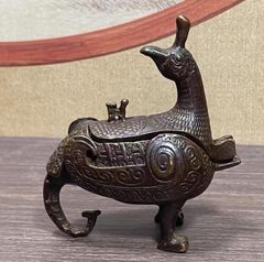 春秋戦国時代　中山国　青銅器　高杯　骨董　アンティーク　銅器　置物　発掘品 春秋戦国時代 中山国 青銅器 高杯 骨董 アンティーク 銅器 置物