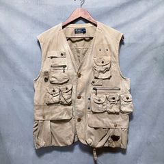 Polo Ralph Lauren ポロラルフローレン Fishing Hunter Vest Jacket ヴィンテージ マルチポケット ハンター ベスト size.M ベージュ rare
