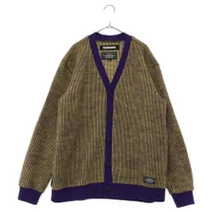NEIGHBORHOOD (ネイバーフッド) STRIPE CUBE / W-CARDY LS ストライプ キューブ ニット カーディガン イエロー/パープル 192LPNH‐CSM04のサムネイル