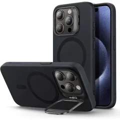 【 新品 未開封 】   ESR iPhone 15 Pro(6.1インチ)スタンド付きシリコンケース Black CloudSoftCasewithStashStandforiPhone15Pro 未使用 送料無料
