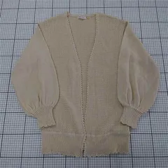 ◇ Θ MOUSSY マウジー ロング丈 長袖 ニット カーディガン サイズF ベージュ系 レディース E  【1509180007377】