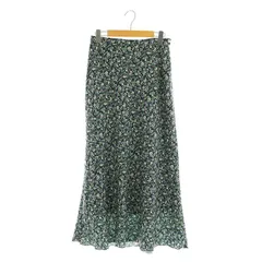 スローブ イエナ SLOBE IENA  21AW 小花柄 マーメイドスカート ロング フレア 小花柄 プリント 38 黒 緑 グリーン ブラック /MY ■OS