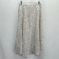 ◇ BEAUTY&YOUTH UNITED ARROWS 総柄 ロング丈 フレア スカート サイズM ホワイト ブラック レディース E  【1406050086985】