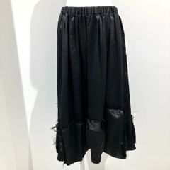 RH-S010 コムデギャルソン コムデギャルソン COMME des GARCONS COMME des GARCONS エステルサテン 裾装飾付きスカート 黒 Sサイズ 2021年A/W
