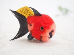 送料無料★シュタイフ★Woolen Coral Reef Fish 7cm オールID's完品★1968年製ぽんぽん熱帯魚(レッド)/コーラルリーフフィッシュ★Steiff★
