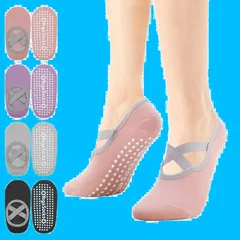 【人気商品】耐久性 通気性 防臭 滑り止め スポーツソックス レディース ヨガ 靴下 バレエ ピラティス 体操 4足セット ダンス ヨガソックス （フリーサイズ） [girldate]