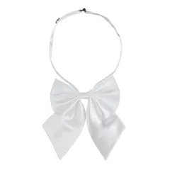 uxcell スクールリボン リボンタイ 制服 リボン ボウタイ 蝶ネクタイ 蝶結び ホルターネック 調節可能 無地 ホワイト Free Size