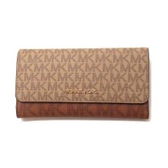 【新品 未使用】MICHAEL KORS マイケルコース アウトレット 財布 ジェット セット トラベル トリフォールド クレジットサイフ 長財布 三つ折り財布 35S5GTVF3B CAMEL