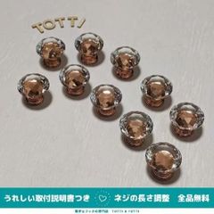 つまみ　取手　10個　透明/ローズゴールド　25mm　クリスタルガラス　09-02