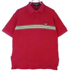 ポロスポーツラルフローレンPolo Sports Ralph Lauren半袖ポロシャツ星条旗ロゴ刺繍ボーダー赤レッド緑グリーンコットンvintageヴィンテージ40206