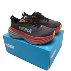 [ホカオネオネ] HOKA BONDI 8 陸上/ランニング ランニングシューズ ボンダイ 8 ワイド ランニング ロード マラソン ランシュー 厚底 ワイドタイプ 男女兼用 ブラック×レッド 送料無料